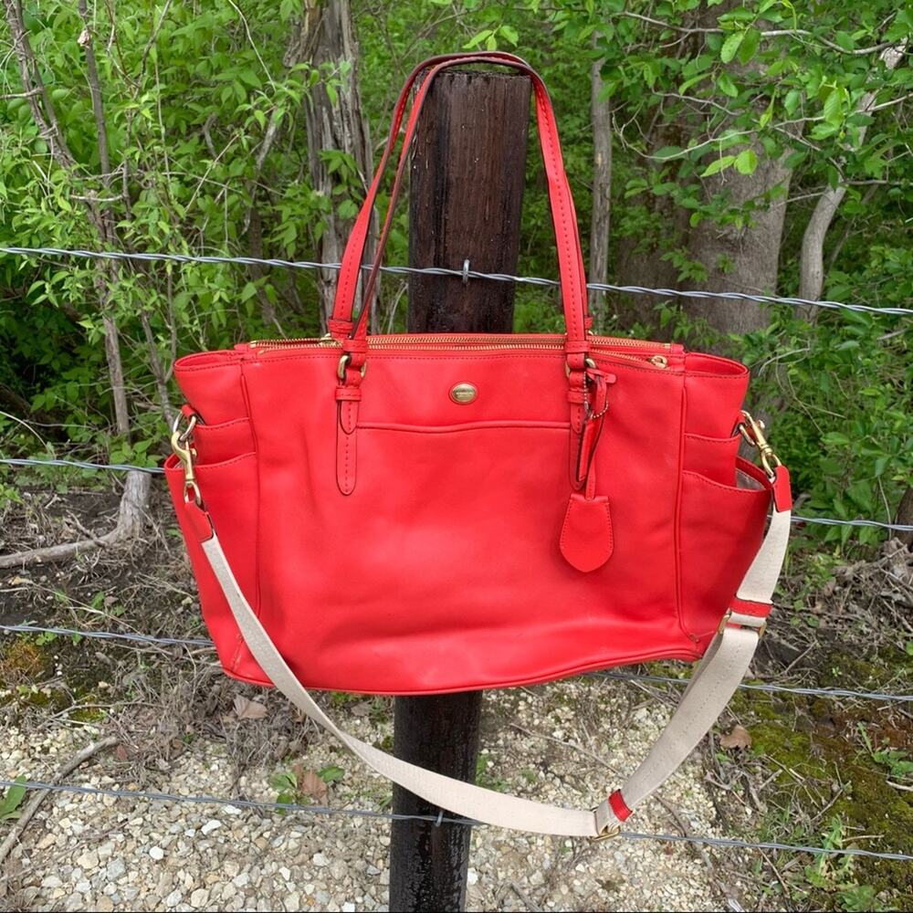 Coach Peyton crossbody multifunction bag purse red orange